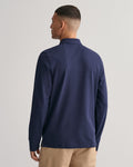EVENING BLUE, REG SHIELD LS PIQUE POLO, BACK-VIEW BY GANT AU.