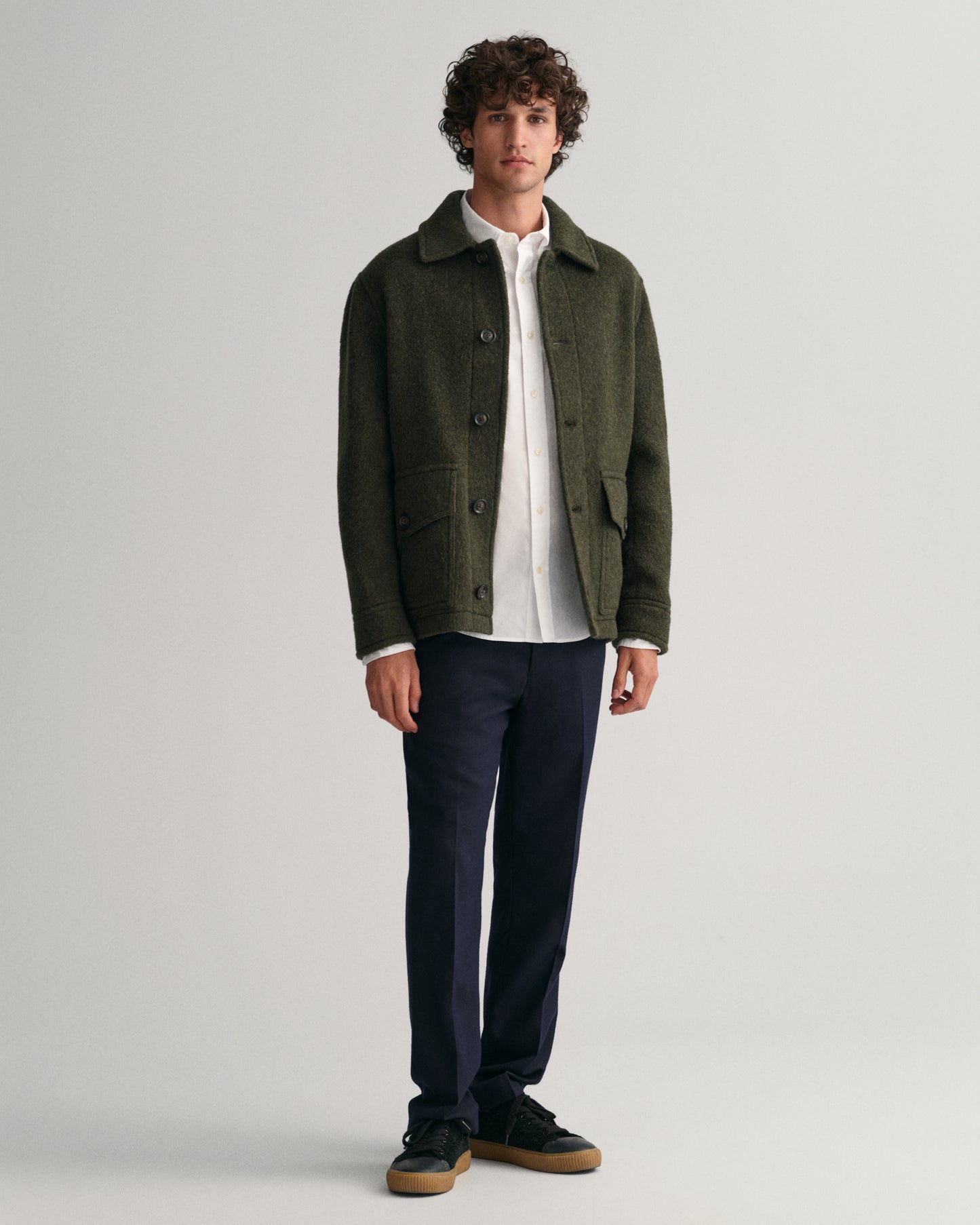 WHITE, SLIM POPLIN SHIRT BY GANT AU.