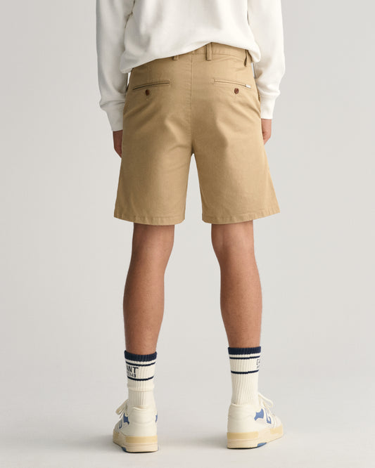 DARK KHAKI, CHINO SHORTS, BACK-VIEW BY GANT AU.