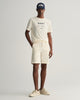 CREAM, SLIM SUNFADED SHORTS, FRONT-VIEW BY GANT AU.