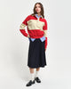 RUBY RED, PIQUE TEXTURE COLOR BLOCK RUGGER BY GANT AU.