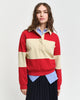 RUBY RED, PIQUE TEXTURE COLOR BLOCK RUGGER, FRONT-VIEW BY GANT AU.
