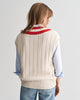 CREAM, CONTRAST V-NECK VEST, BACK-VIEW BY GANT AU.