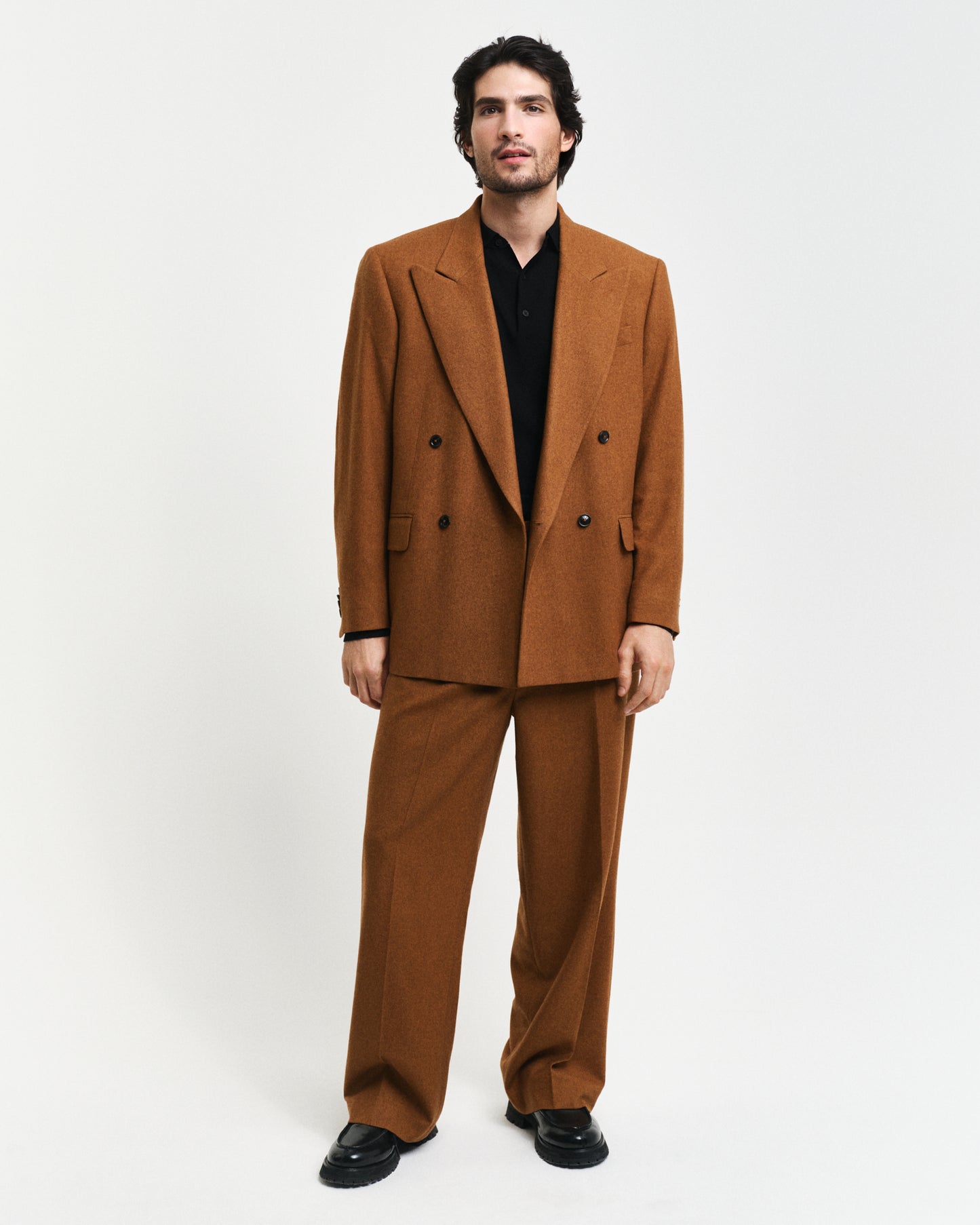 BLACK, EXTRAFINE MERINO WOOL POLO BY GANT AU.