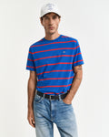 LAPIS BLUE, STRIPED SS T-SHIRT, CLOSE-UP BY GANT AU.