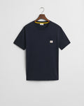 EVENING BLUE, POCKET SS T-SHIRT, FLAT-LAY BY GANT AU.