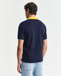 EVENING BLUE, CONTRAST SS POLO, BACK-VIEW BY GANT AU.