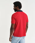 RUBY RED, CONTRAST SS POLO, BACK-VIEW BY GANT AU.