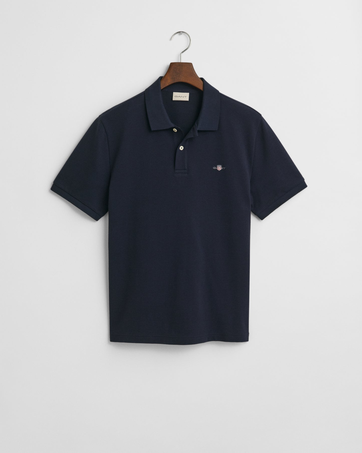 EVENING BLUE, TEXTURED POLO, FLAT-LAY BY GANT AU.