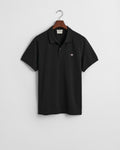 BLACK, REG SHIELD SS PIQUE POLO, FLAT-LAY BY GANT AU.