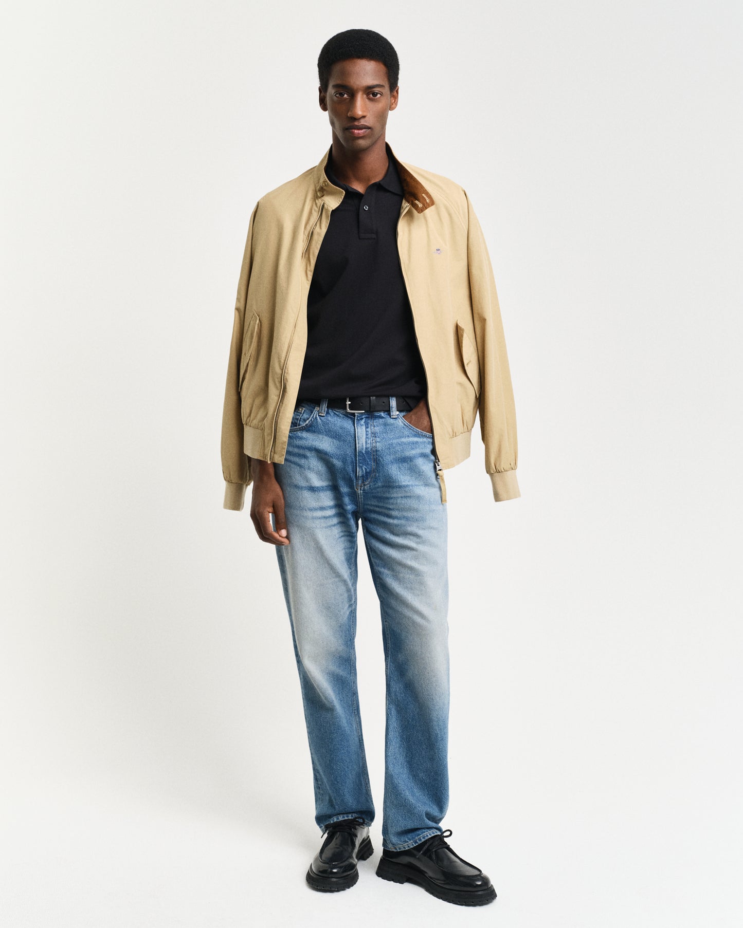 BLACK, REG SHIELD SS PIQUE POLO BY GANT AU.