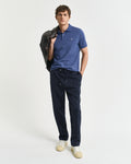DUSTY NAVY, REG SHIELD SS PIQUE POLO BY GANT AU.