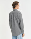 BLACK, REG CLASSIC POPLIN GINGHAM SHIRT, BACK-VIEW BY GANT AU.