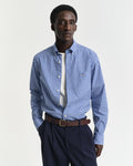 COLLEGE BLUE, REG CLASSIC POPLIN GINGHAM SHIRT, FRONT-VIEW BY GANT AU.
