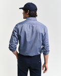 PERSIAN BLUE, SLIM CLASSIC OXFORD SHIRT, BACK-VIEW BY GANT AU.
