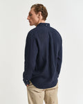 EVENING BLUE, REG GMNT DYED LINEN SHIRT, BACK-VIEW BY GANT AU.
