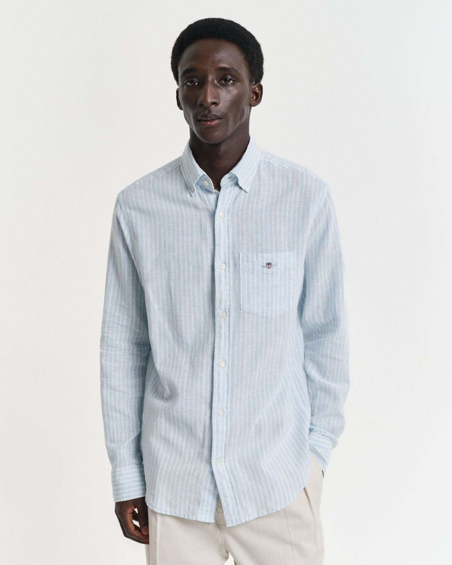 Regular Fit Striped Cotton Linen Shirt