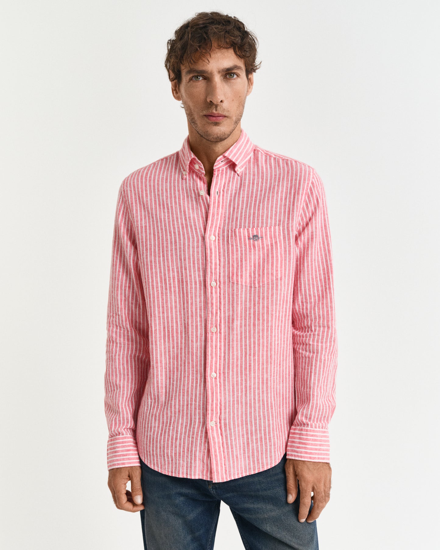 Regular Fit Striped Cotton Linen Shirt