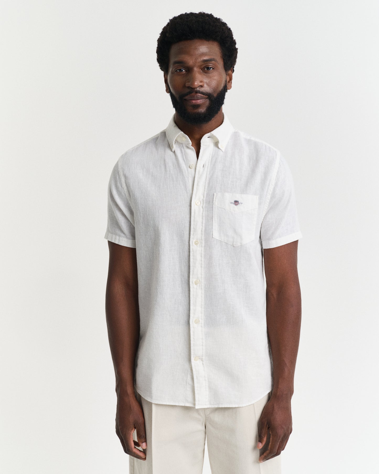 Regular Fit Cotton Linen Short Sleeve Shirt