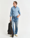 LIGHT BLUE, REG CHAMBRAY SHIRT BY GANT AU.