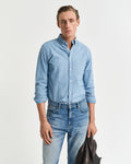 LIGHT BLUE, REG CHAMBRAY SHIRT, FRONT-VIEW BY GANT AU.