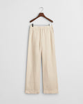PUTTY, LINEN BLEND PULL ON PANTS, FRONT-VIEW BY GANT AU.