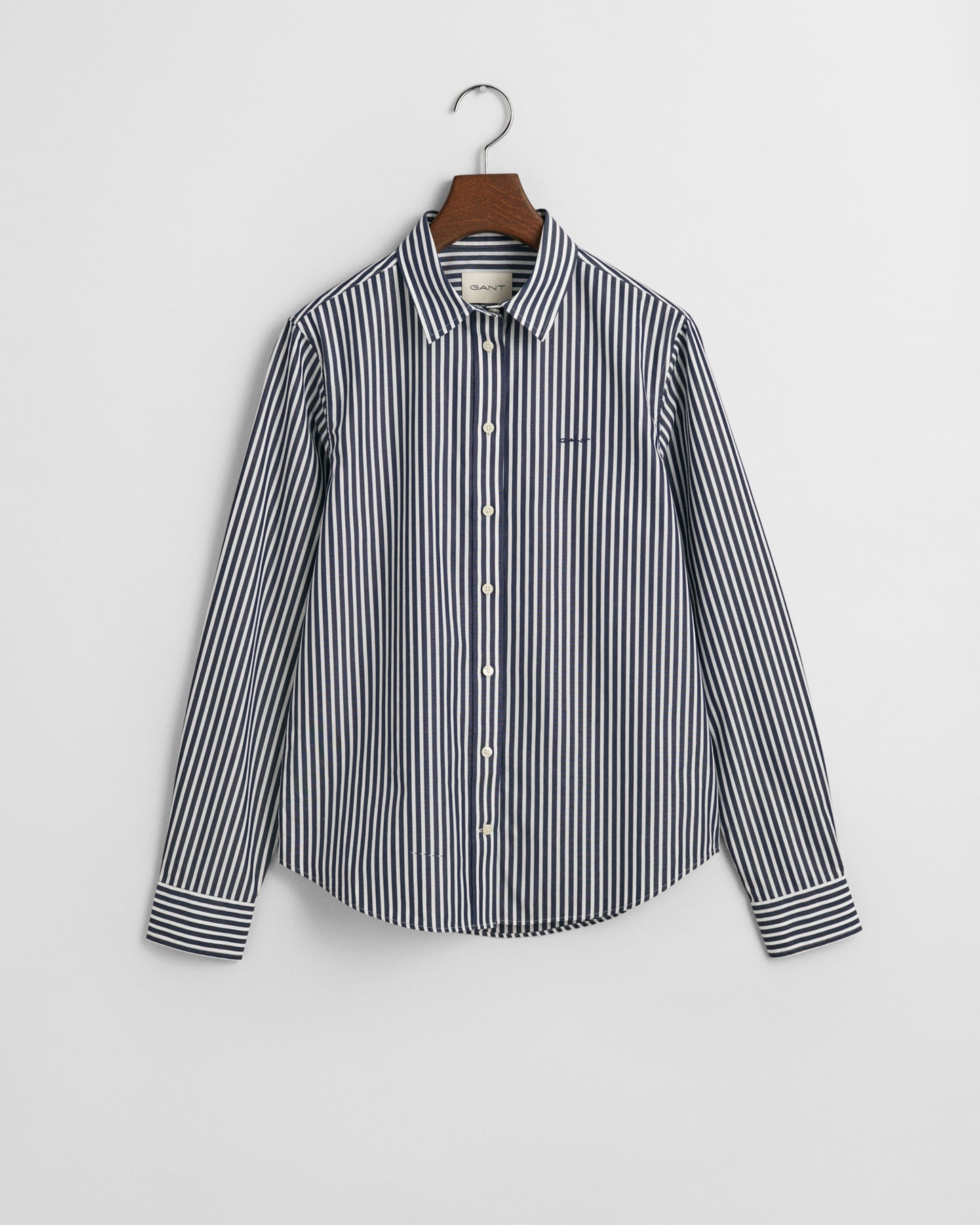 CLASSIC BLUE, REG CLASSIC POPLIN STRIPED SHIRT, FLAT-LAY BY GANT AU.