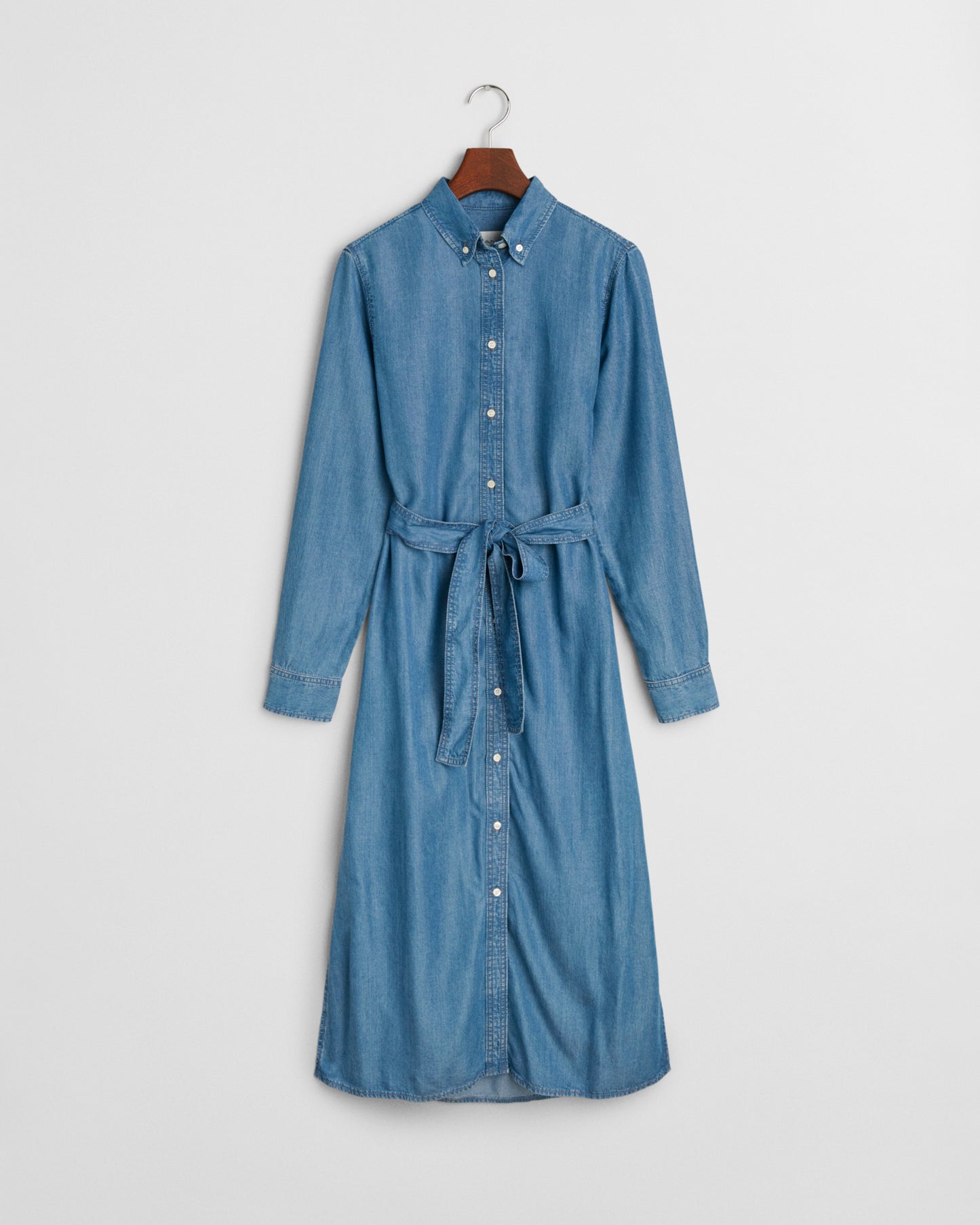 LIGHT INDIGO, REG CHAMBRAY SHIRT DRESS, FLAT-LAY BY GANT AU.