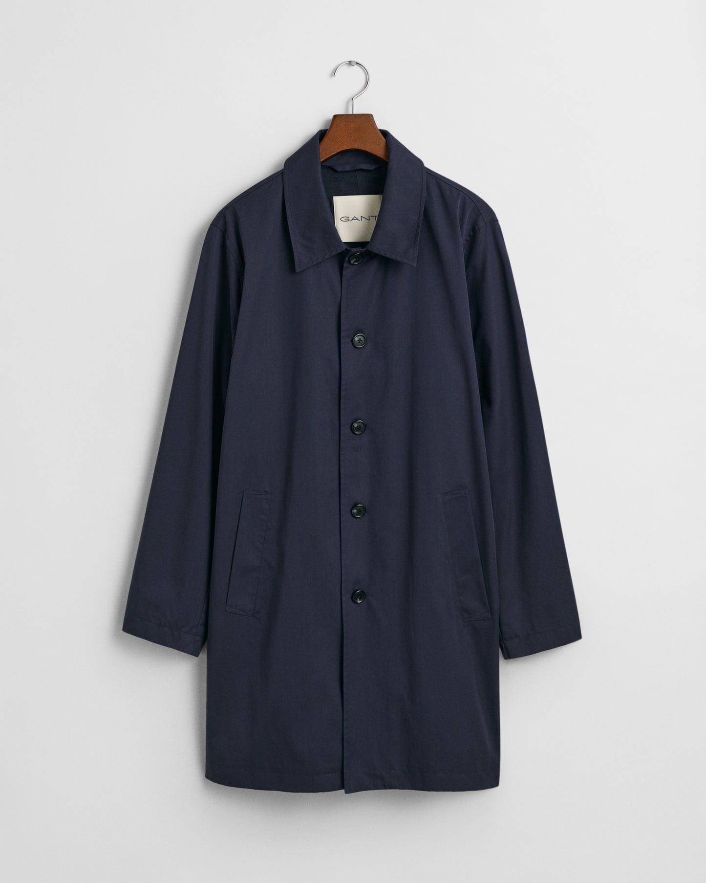EVENING BLUE, COTTON CAR COAT, FLAT-LAY BY GANT AU.