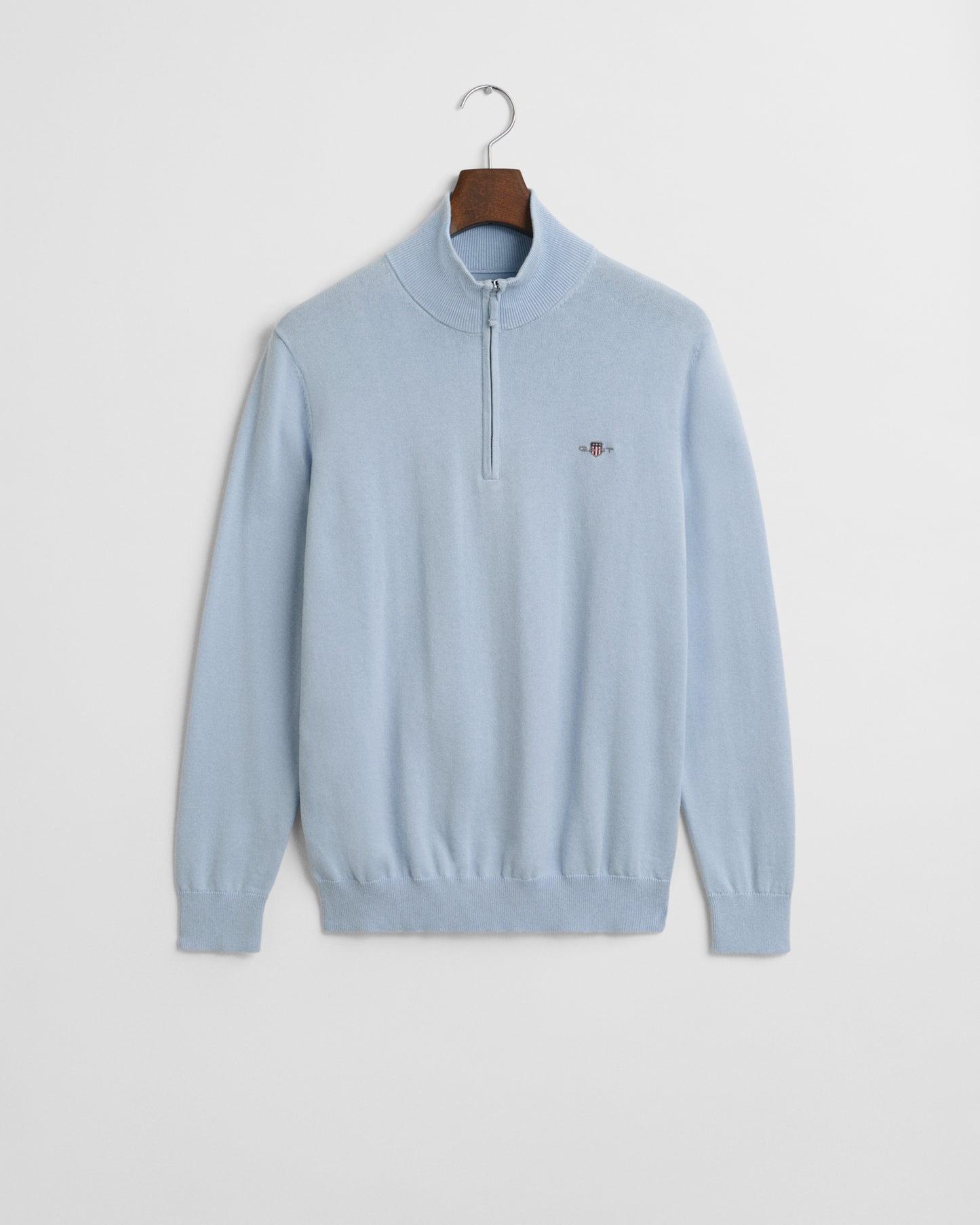 FRESH BLUE, CLASSIC COTTON HALF ZIP, FLAT-LAY BY GANT AU.
