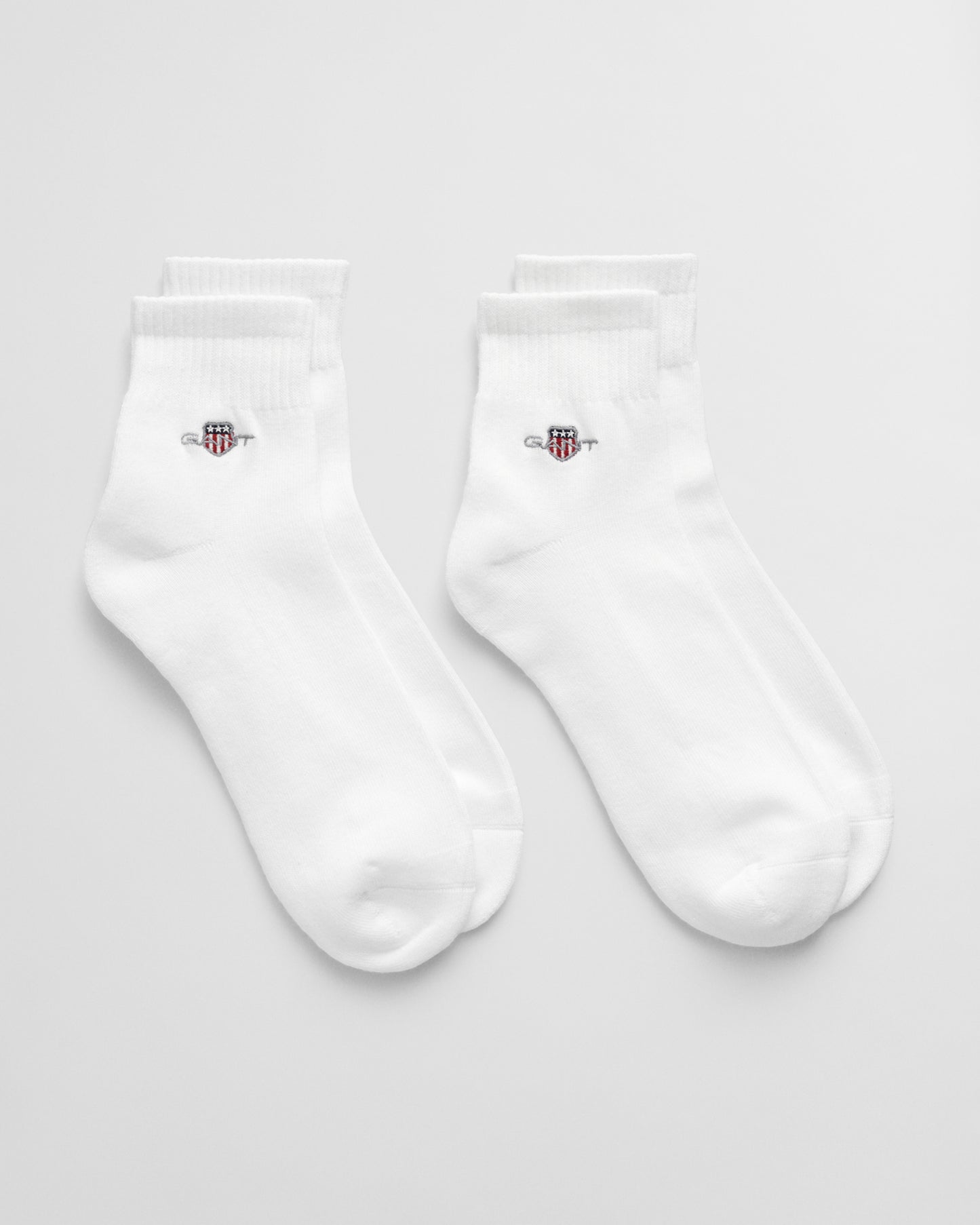 WHITE, SHIELD ANKLE SPORT SOCKS 2-PACK BY GANT AU.