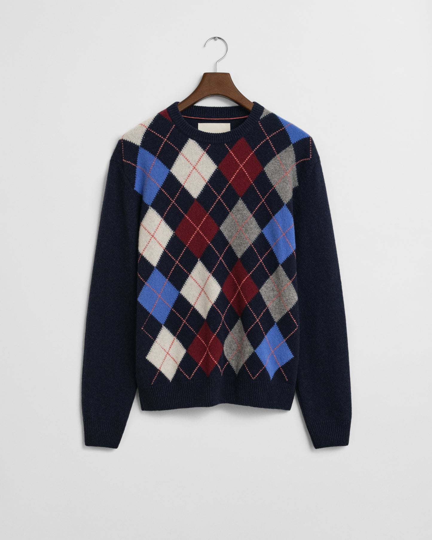 DARK NAVY MELANGE, ARGYLE C-NECK BY GANT AU.