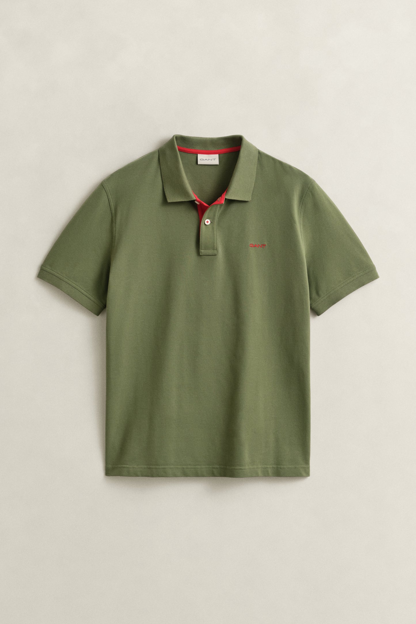 DRY HERB GREEN, Contrast Polo Shirt, FLAT-LAY BY GANT AU.