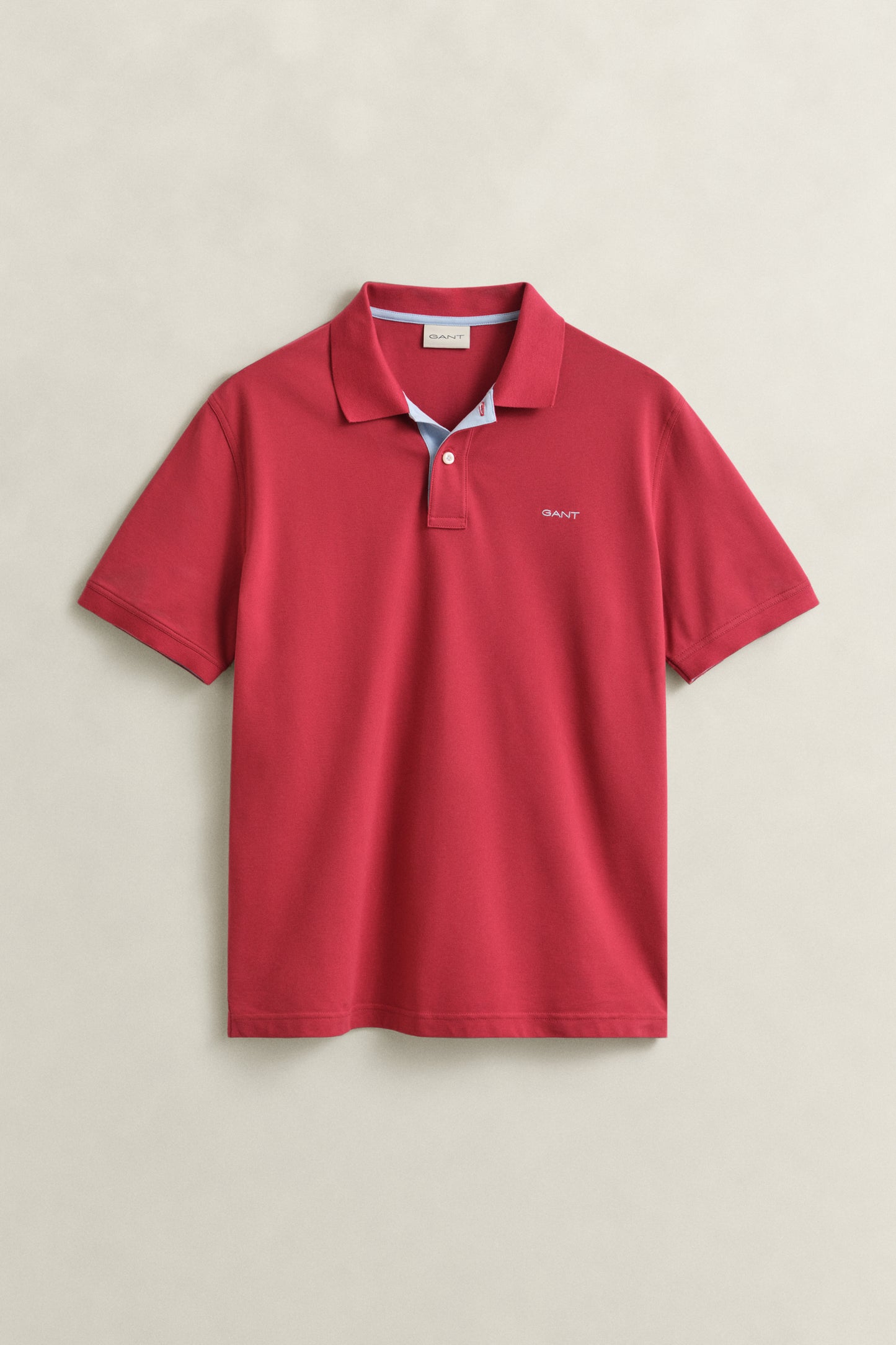 MUTED RED, Contrast Polo Shirt, FLAT-LAY BY GANT AU.
