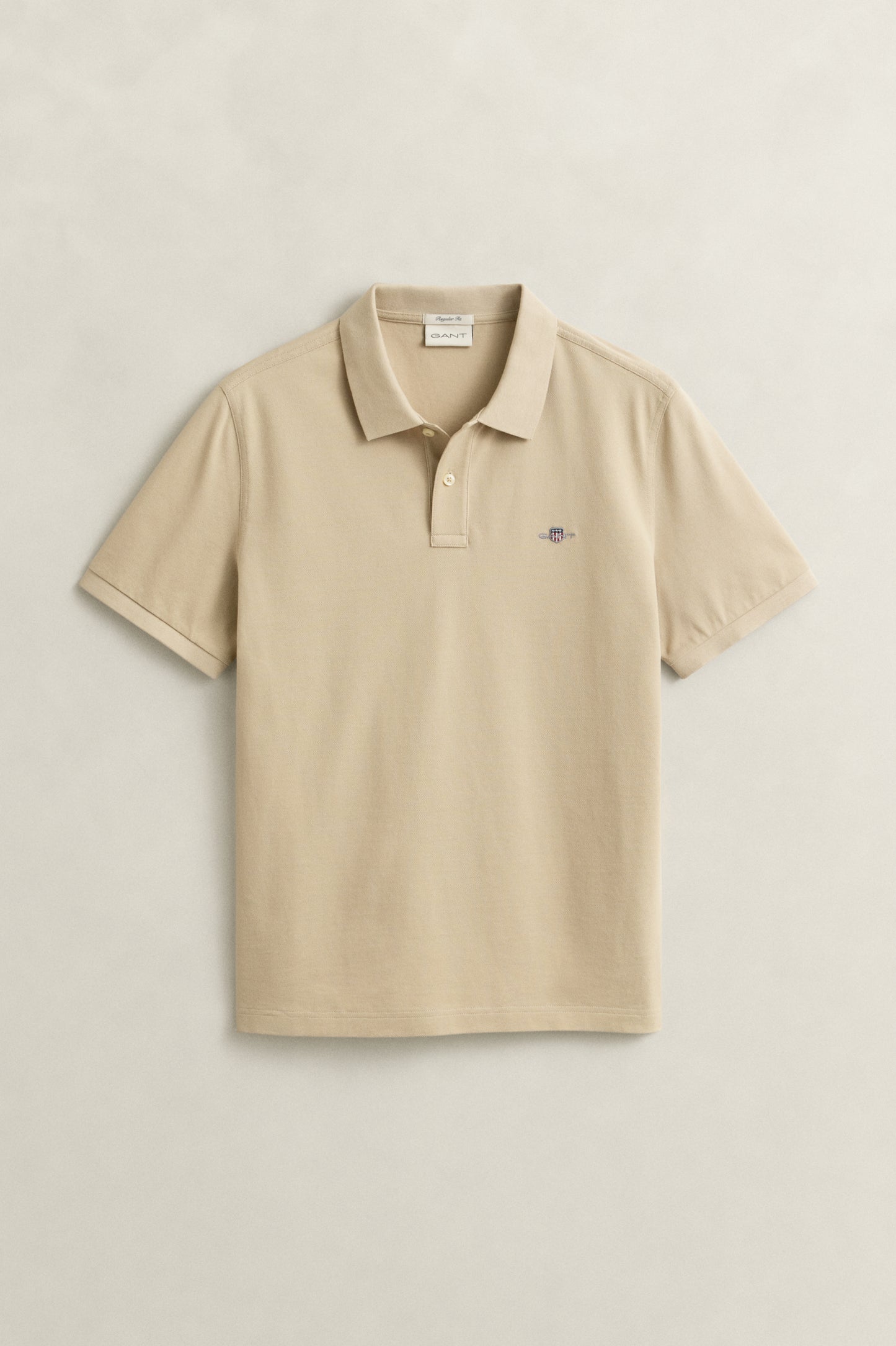 OAT BEIGE, Classic Regular Polo Shirt, FLAT-LAY BY GANT AU.