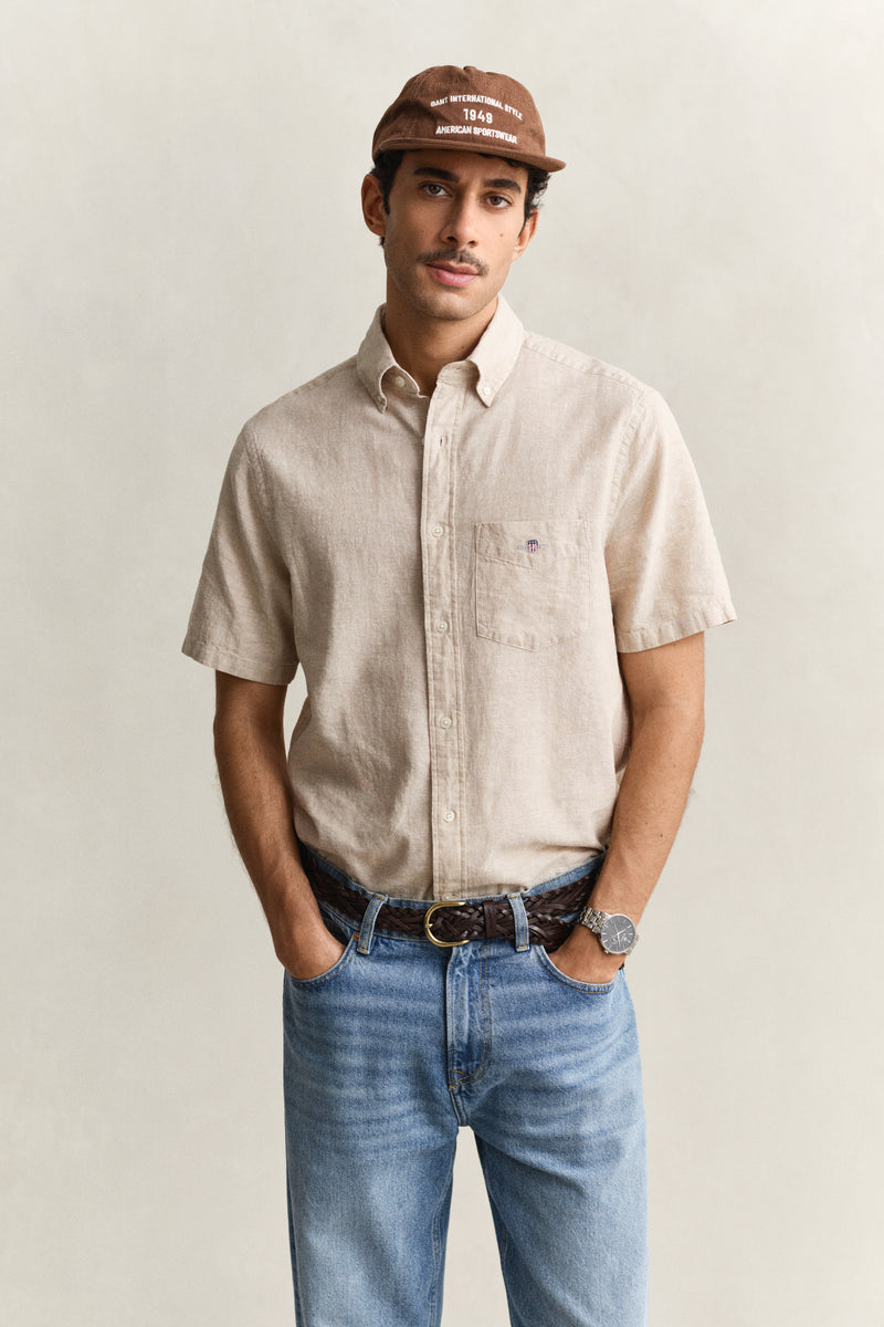 Linen Blend Short Sleeve Shirt