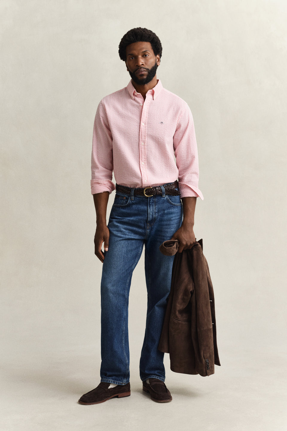 Regular Fit Striped Seersucker Shirt