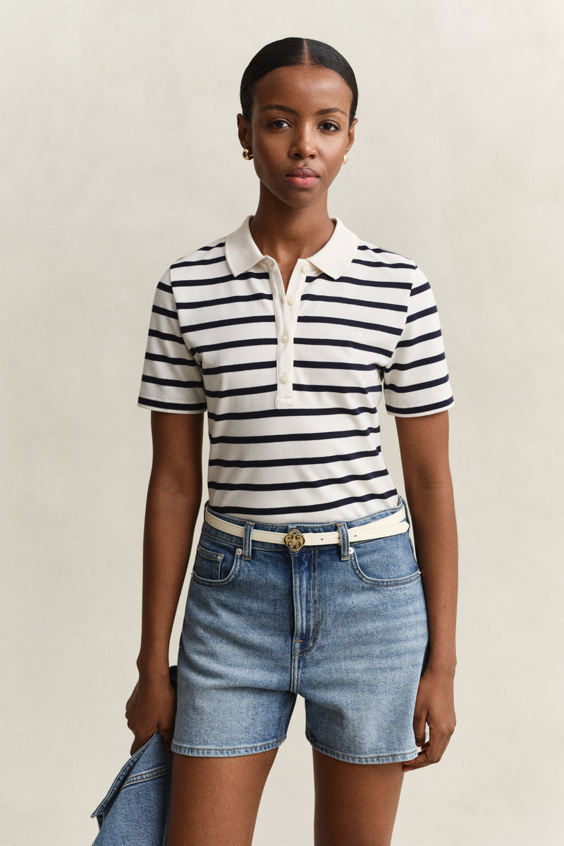 Striped Piqué Polo Shirt