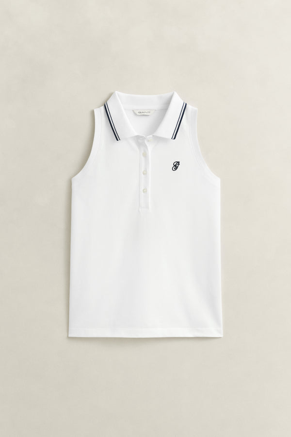Sleeveless Piqué Polo Shirt