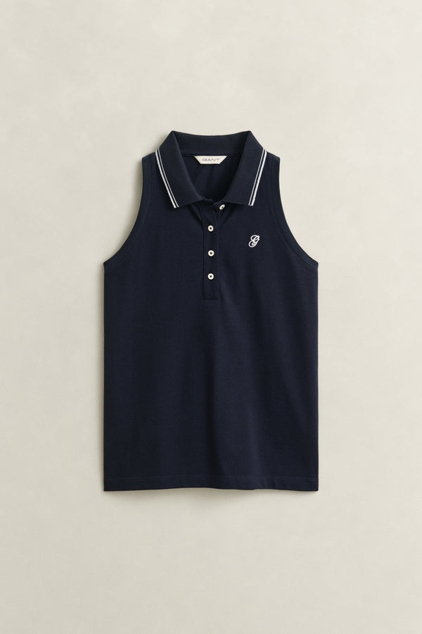Sleeveless Piqué Polo Shirt