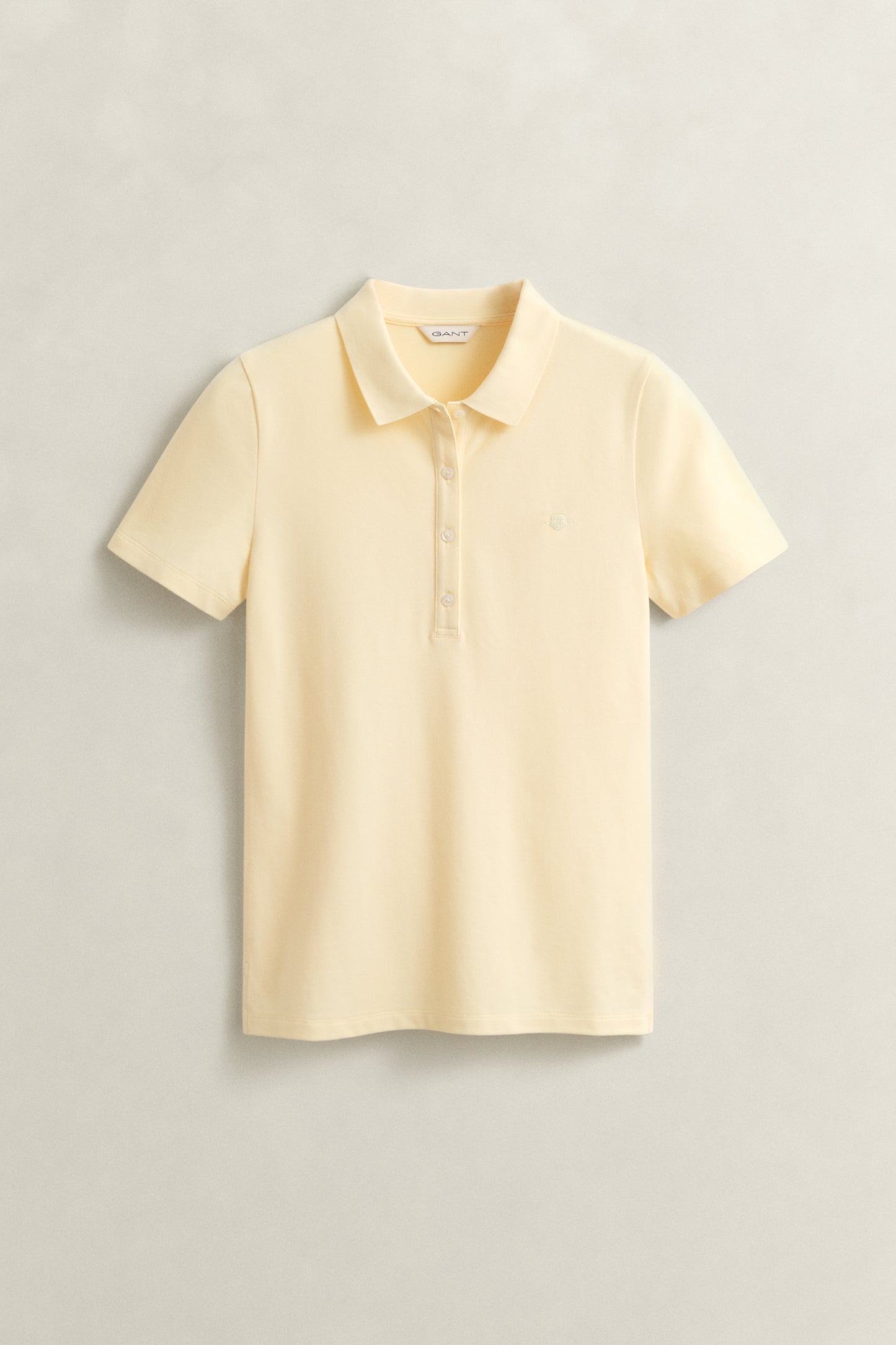 VANILLA YELLOW, Slim Polo Shirt, FLAT-LAY BY GANT AU.