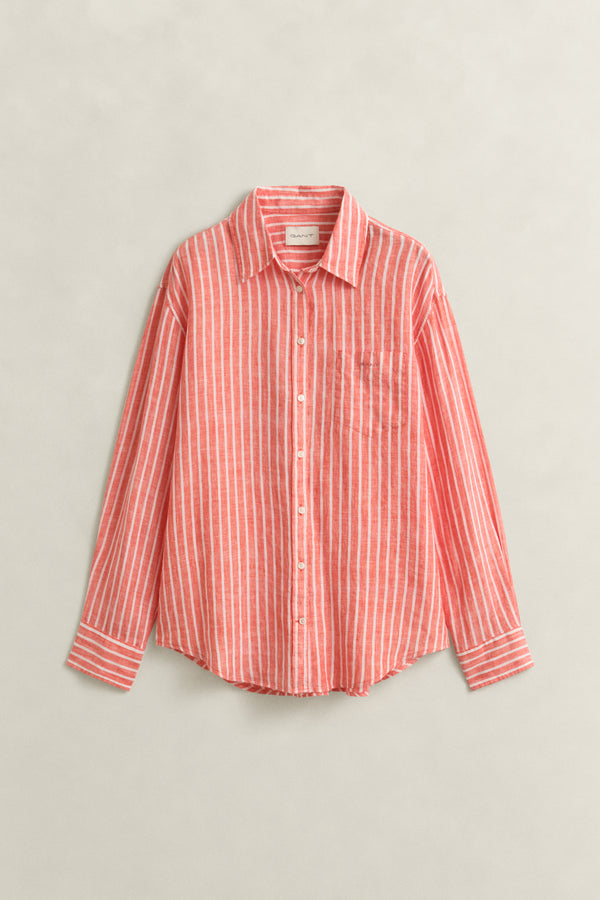 Relaxed Fit Striped Linen Shirt