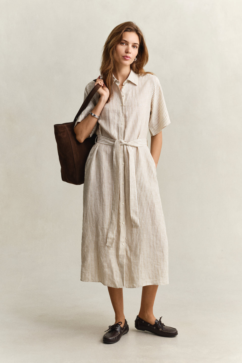 Striped Linen Shirt Dress