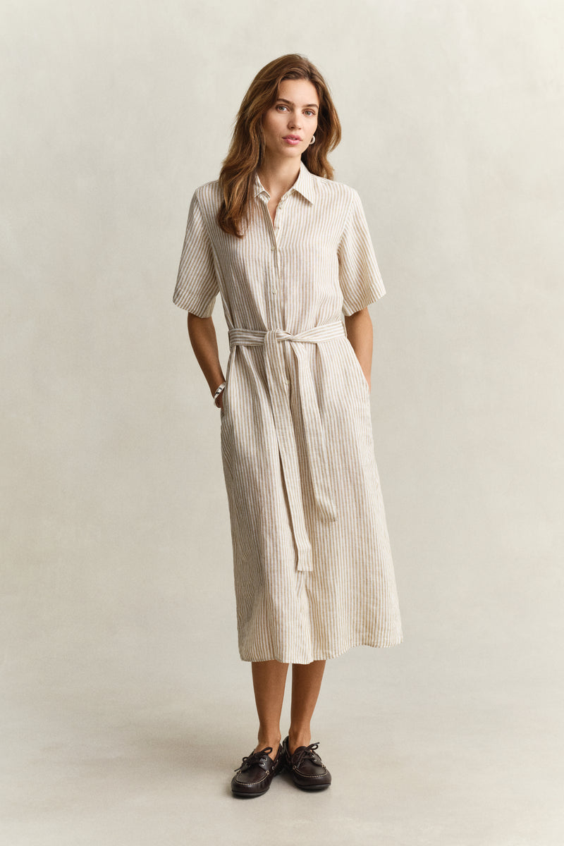 Striped Linen Shirt Dress