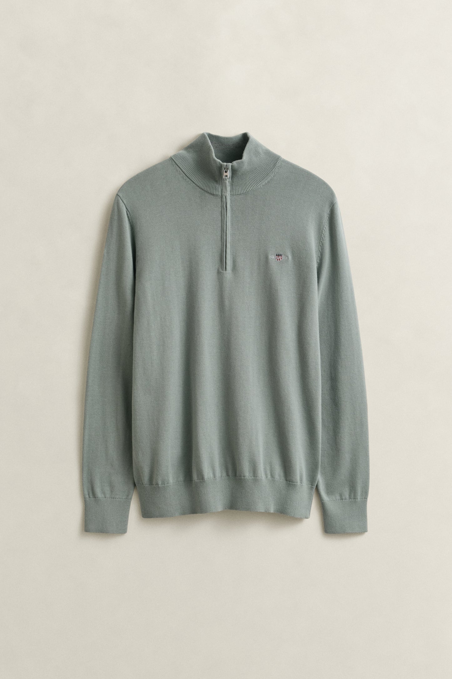 CERAMIC GREY, CLASSIC COTTON HALF ZIP, FLAT-LAY BY GANT AU.