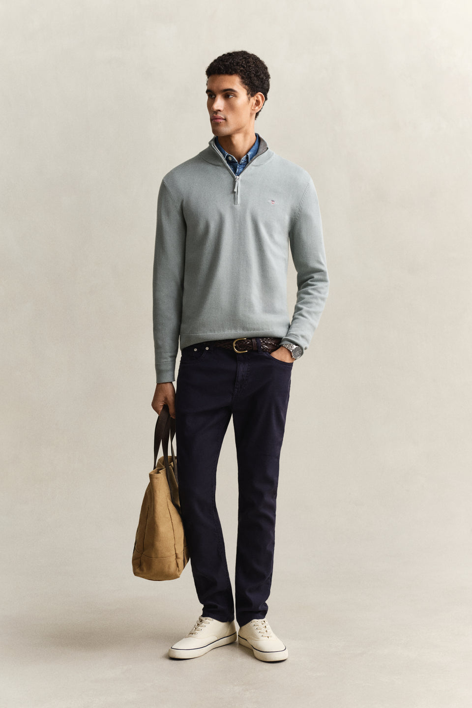 Classic Cotton Half-Zip Sweater