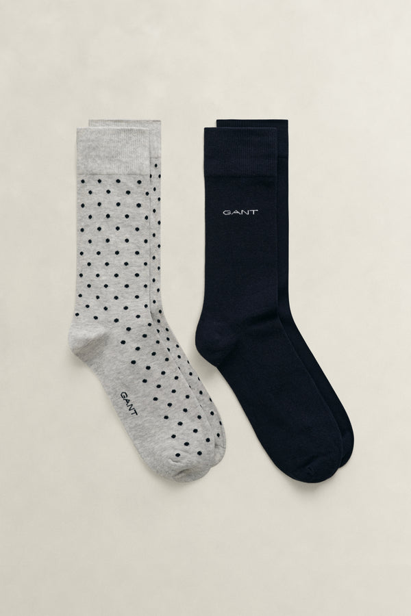 2-Pack Dot & Solid Socks