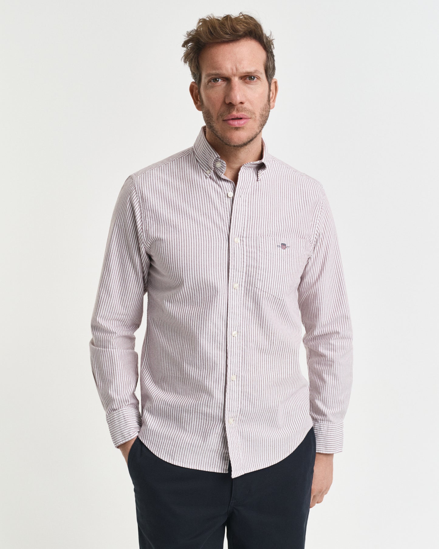 Regular Fit Banker Stripe Classic Oxford Shirt