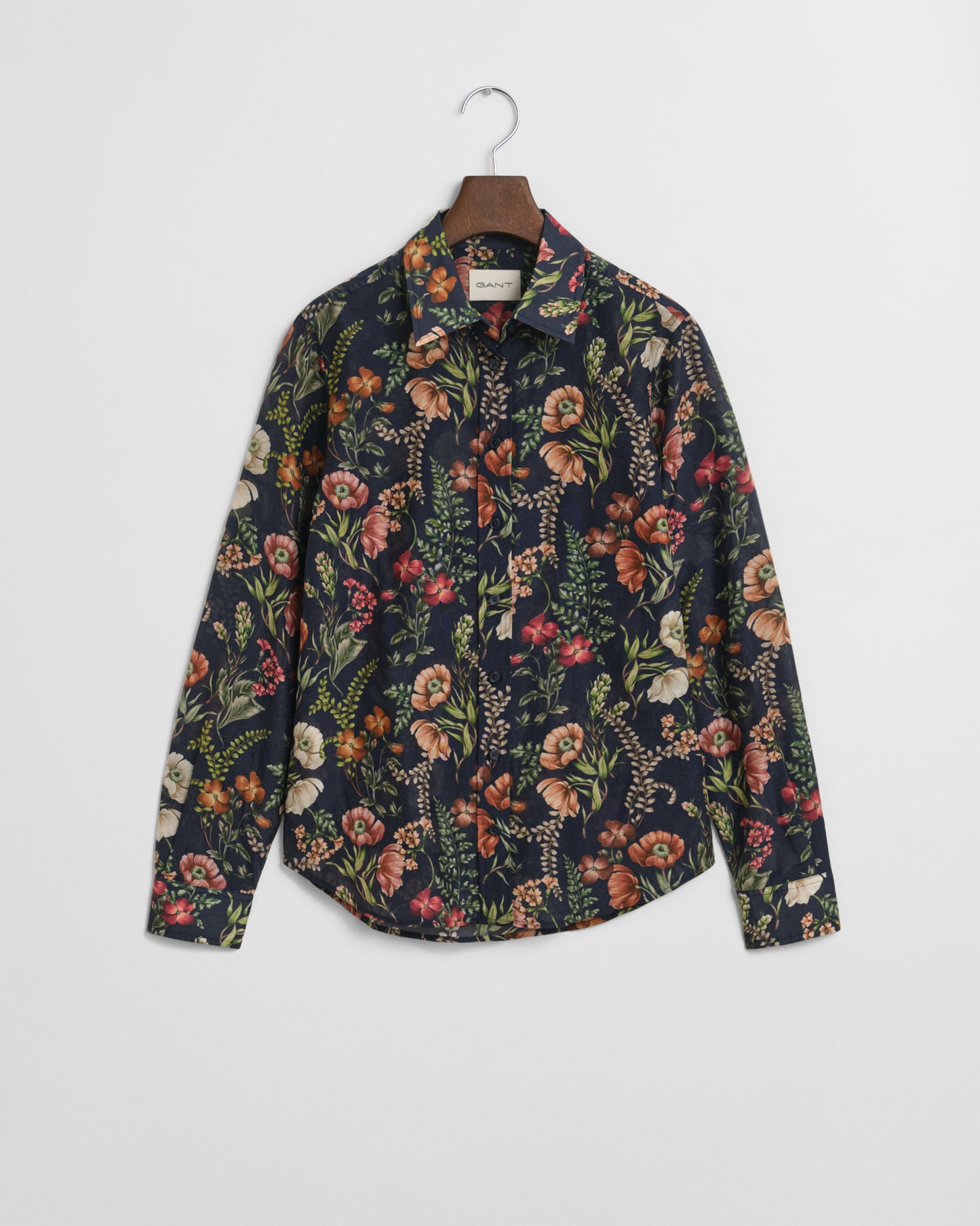 Regular Fit Floral Printed Cotton Silk Shirt