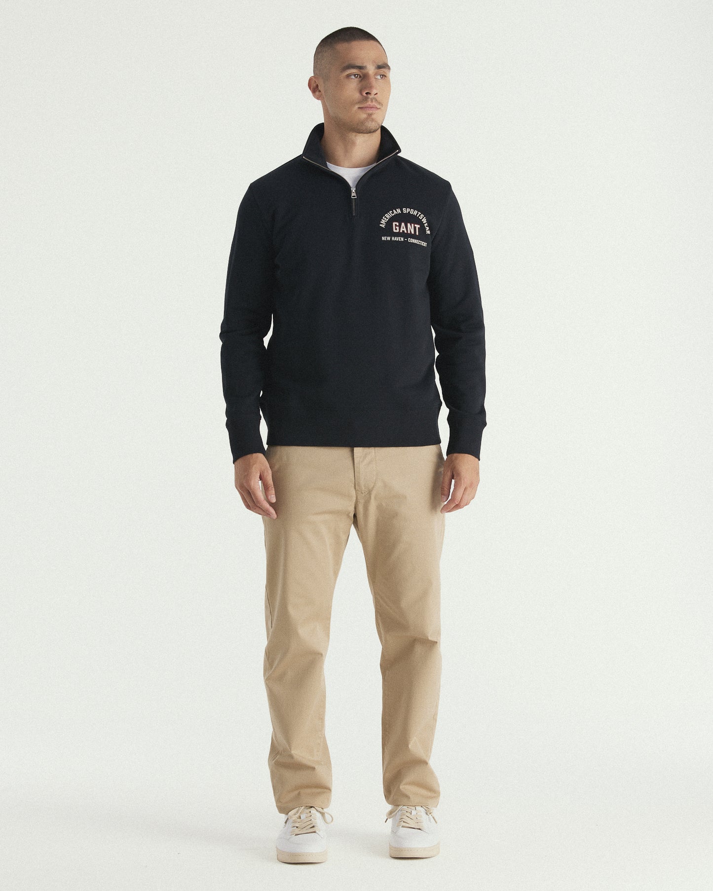 Graphic Print Half Zip Sweatshirt